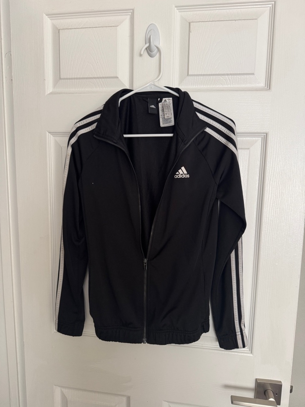 adidas Black Jacket with White Stripes